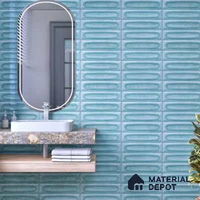 Faux Subway  Tile TL 07238 B Bali 1004 1 ft x 1 ft Ceramic Glossy Finish - 9 mm  | 2 mm Spacer is Mandatory | Please Expect a Slight Variation of Pattern (Sample)